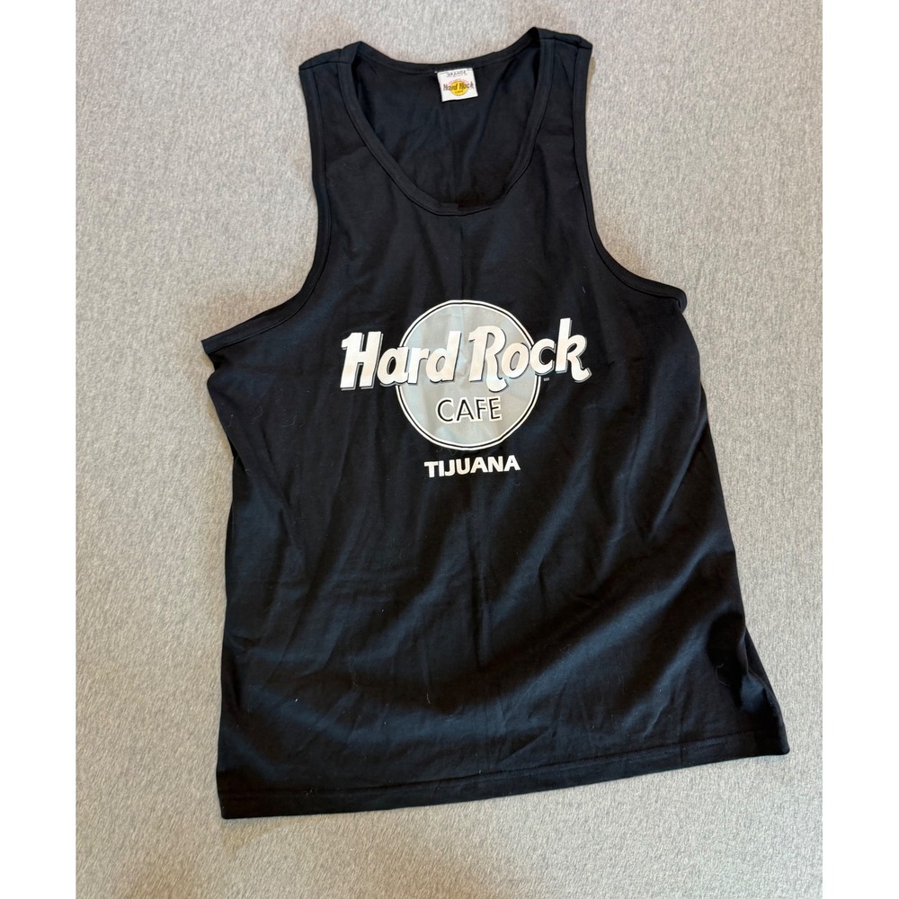Vintage Hard Rock Cafe Tijuana Tank Top Mens L Black Mexico Save The Planet